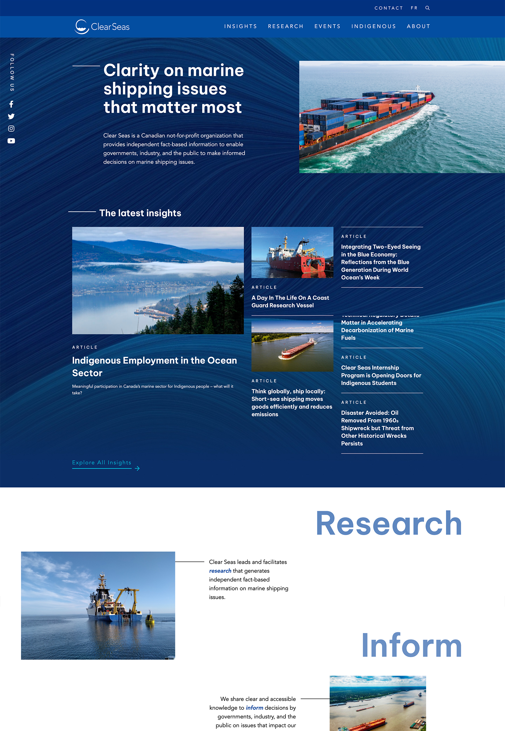 Clear Seas Website Screenshot